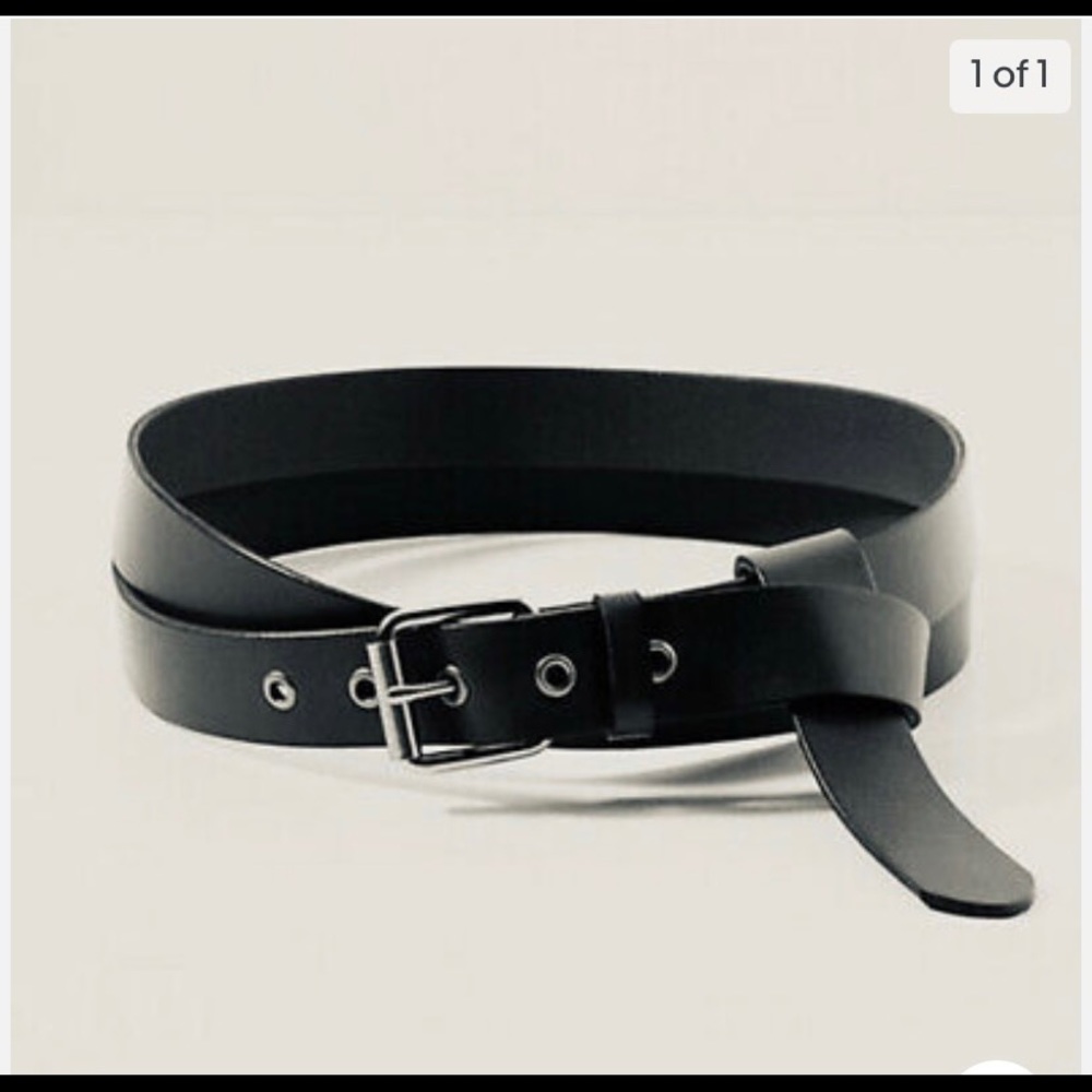 Anthropologie black double wrap belt size S